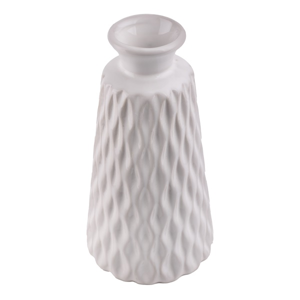 IRIS dekor kerámia váza rombusz fehér 17,5cm (136401)