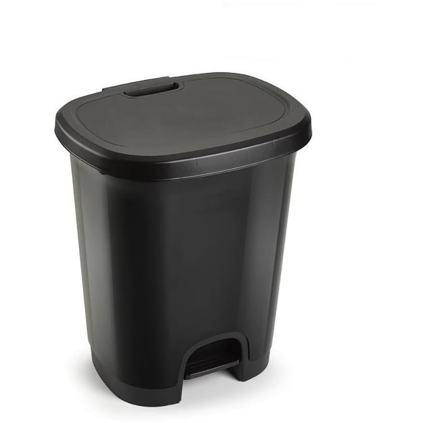 Plastic Forte Color szeméttároló, fekete, betét nélkül pedállal, 27 l (135300182)