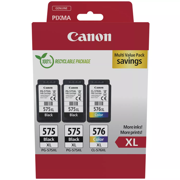 NOVÝ inkoust 3x PG-575XL CL-576XL papír 5437C004 Canon Pixma TR4750i