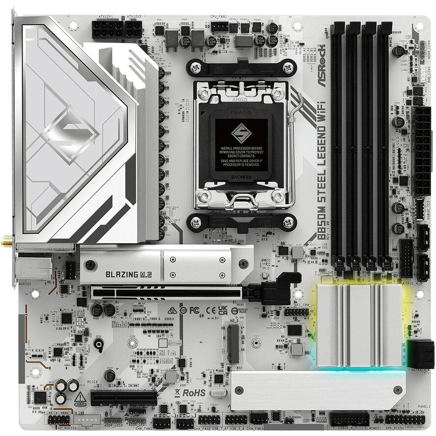 ASRock B850M Steel Legend WiFi DDR5 AMD AM5 MicroATX Alaplap (90-MXBS2-A0UAYZ)