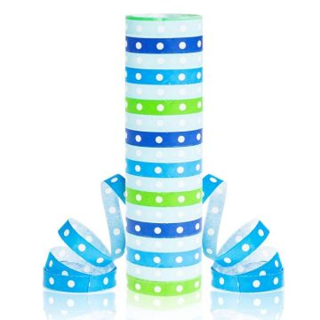 Godan Csíkos és pöttyös szerpentin, kék-zöld - 18 x 4 m (PF-SGPNZ) (PF-SGPNZ)