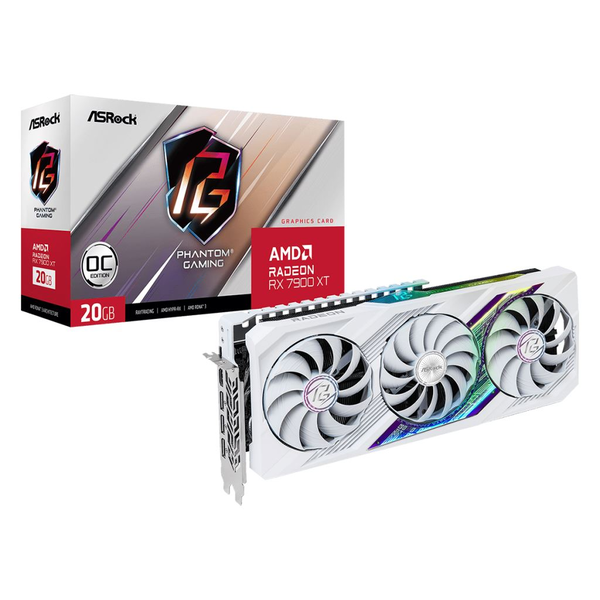 Видео карта ASRock Radeon RX 7900 XT 20GB Phantom Gaming White OC, GDDR6, 320bit, HDMI