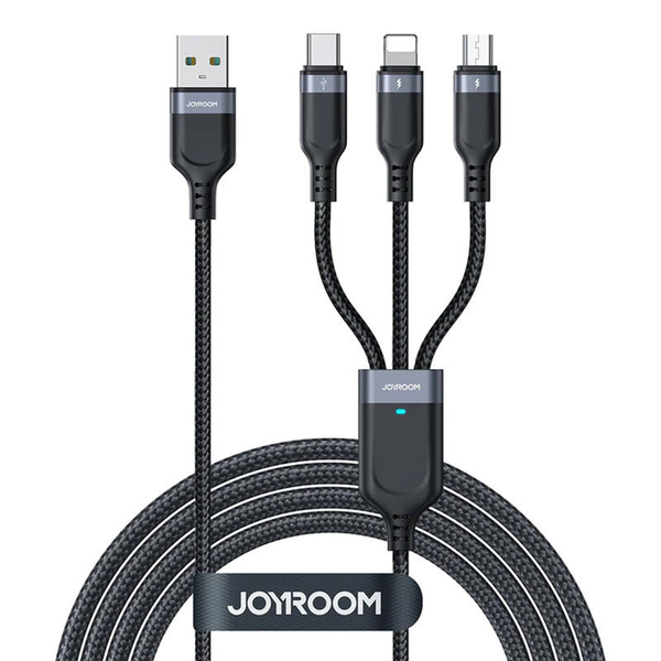 Kabel Joyroom USB - USB typ C / microUSB / Lightning 0,3 m černý