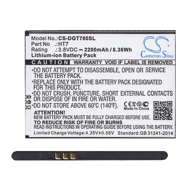 Cameron Sino Li-Ion akku (3.8V/2200mAh, Doogee HT7 kompatibilis) FEKETE Homtom HT7 (CS-DGT700SL)