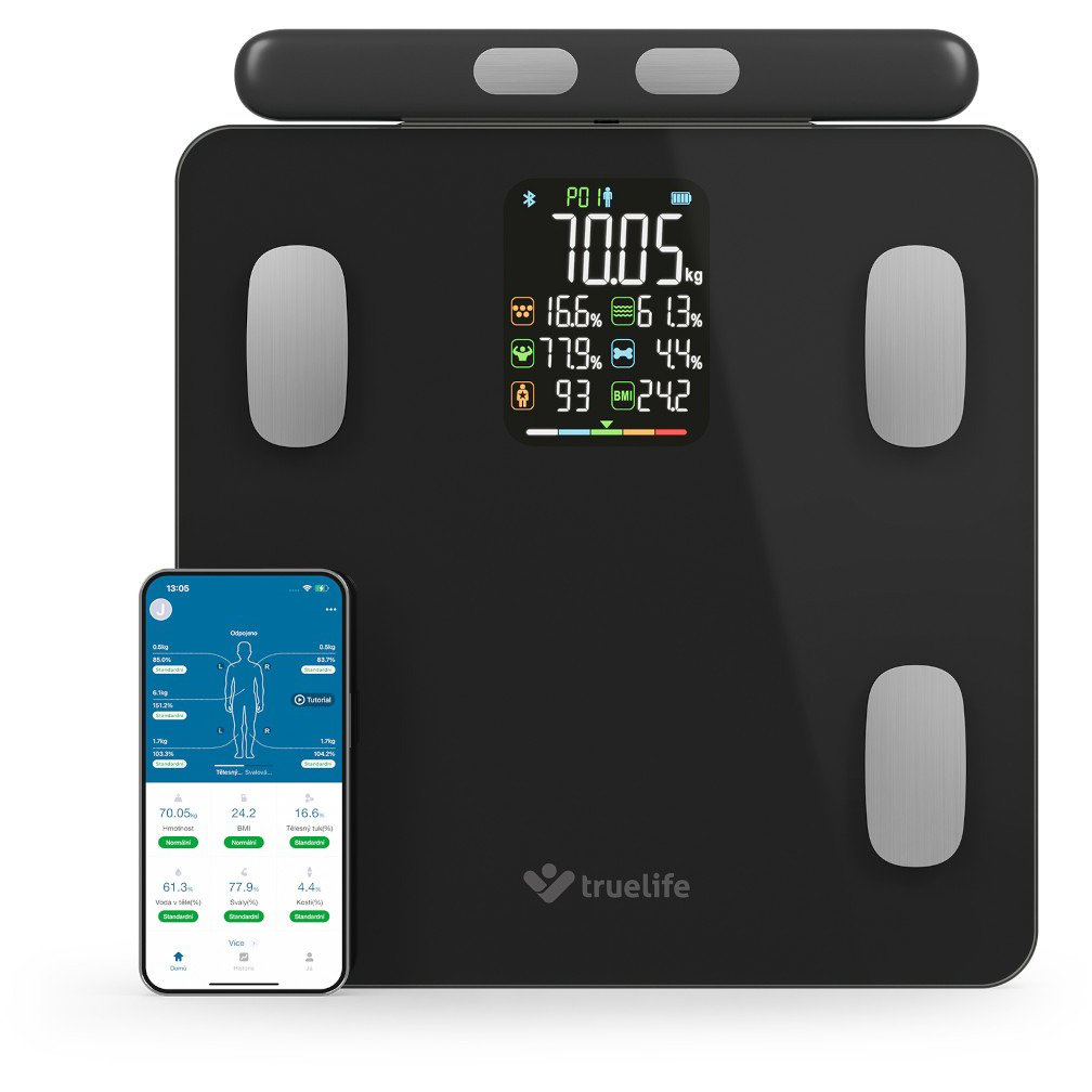 TrueLife FitScale W8 Black Okosmérleg 15 mérési funkcióval