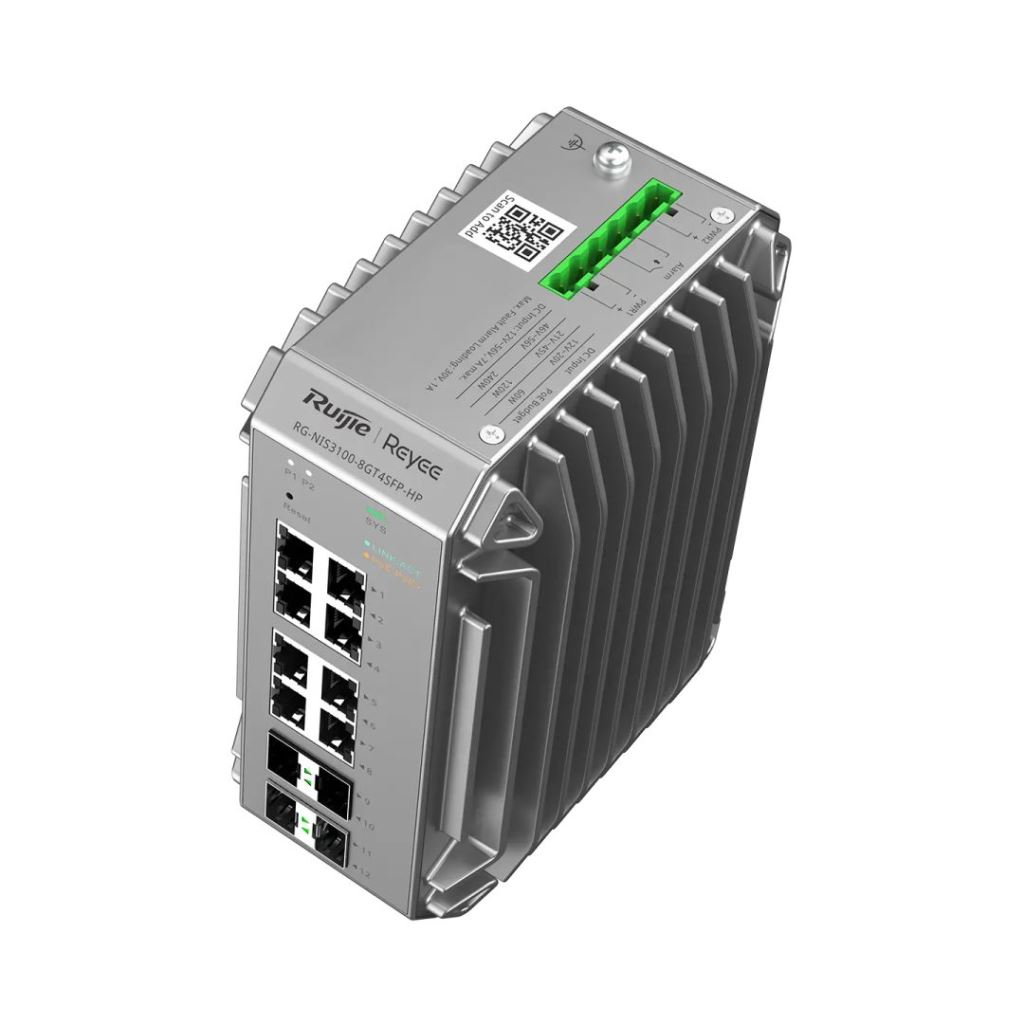 Ruijie Reyee True Industrial-Grade Switch Specially Designed for Harsh Environments (RG-NIS3100-8GT4SFP-HP) (RG-NIS3100-8GT4SFP-HP)