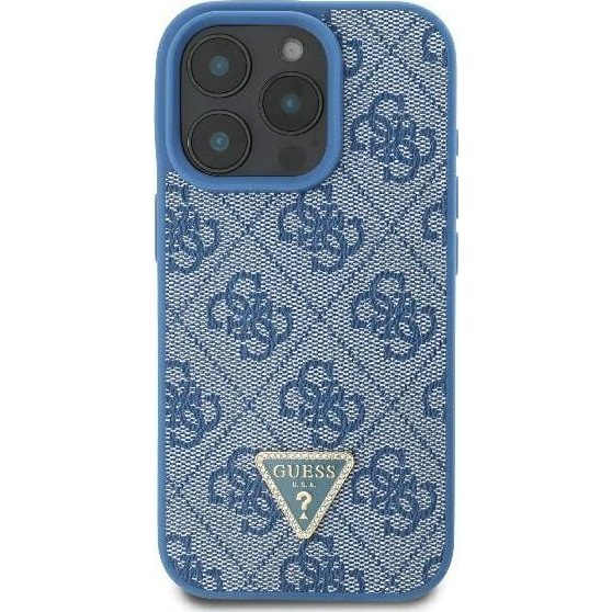 Guess Leather Metal Logo Strass Crossbody iPhone 16 Pro Max kemény hátlap tok, kék GUHCP16XP4TDSCPB (GUHCP16XP4TDSCPB)