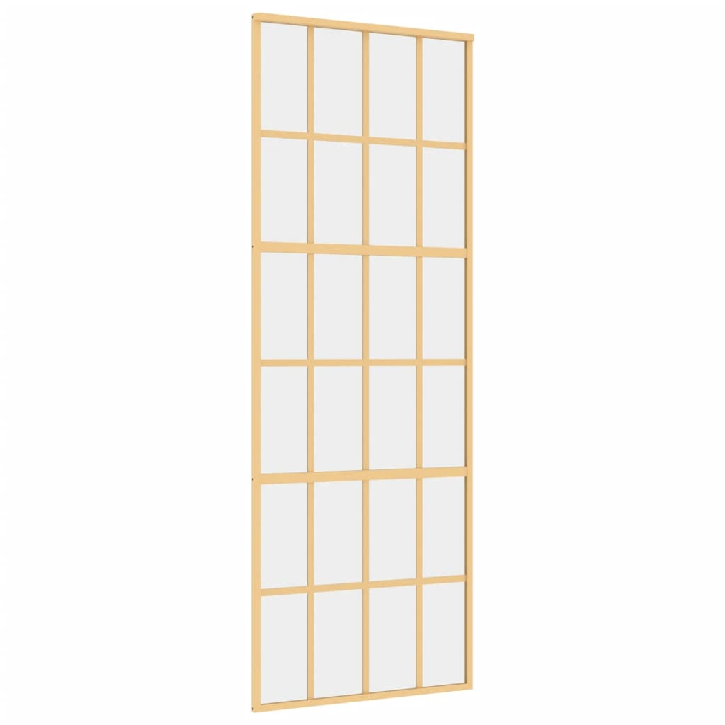 aranyszínű átlátszó ESG üveg és alumínium tolóajtó 76 x 205 cm (155172)