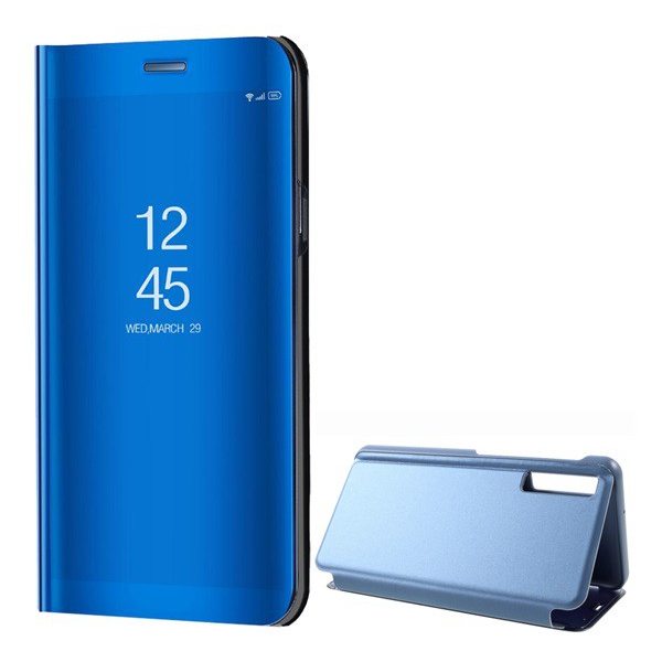 Tok álló (aktív FLIP, oldalra nyíló, asztali tartó funkció, tükrös felület, Mirror View Case) KÉK [Samsung Galaxy A7 (2018) SM-A750F] (5996457824472)