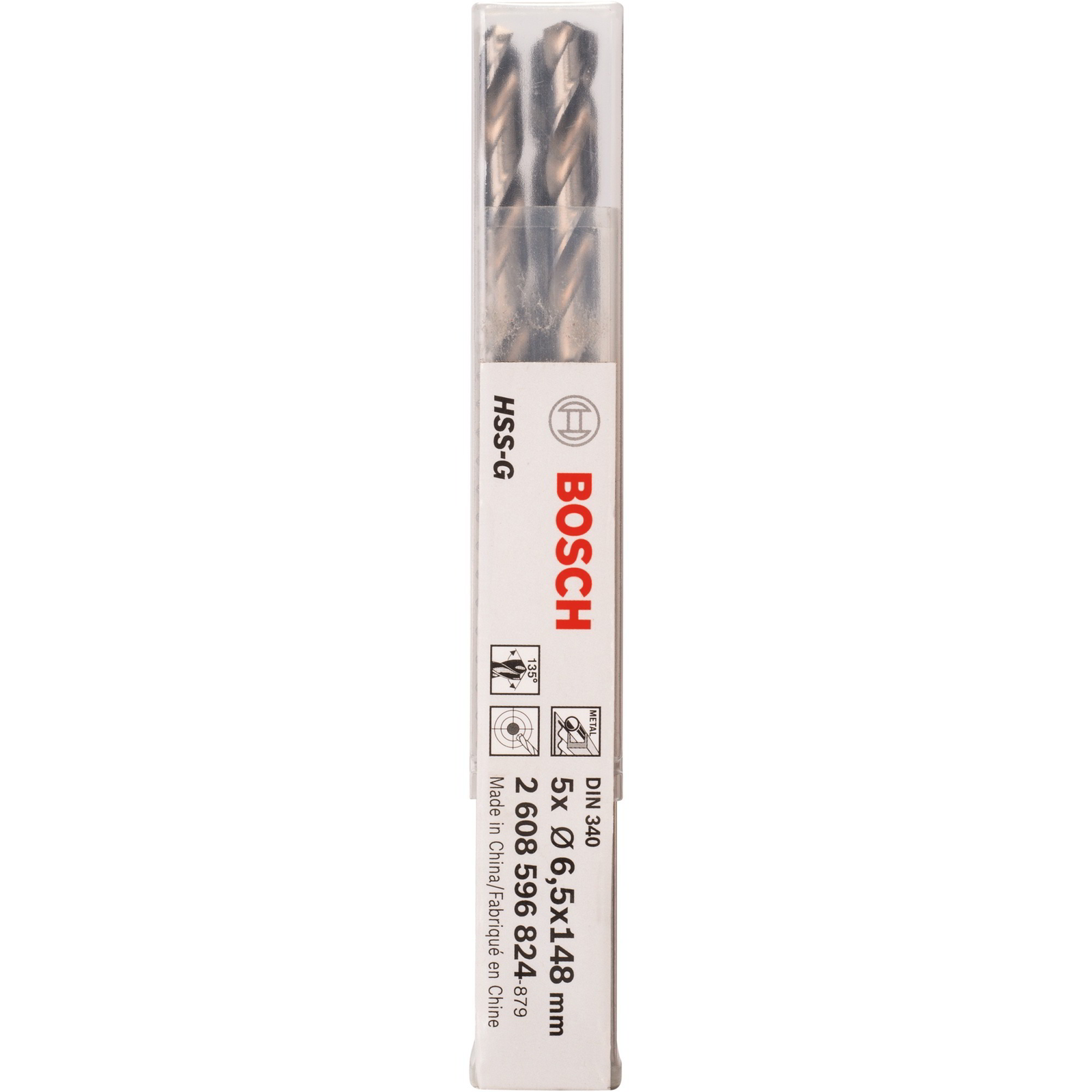 Bosch Ø 6,5 x 97/148mm HSS-G Hengeres Fémfúró 5db (2608596824)