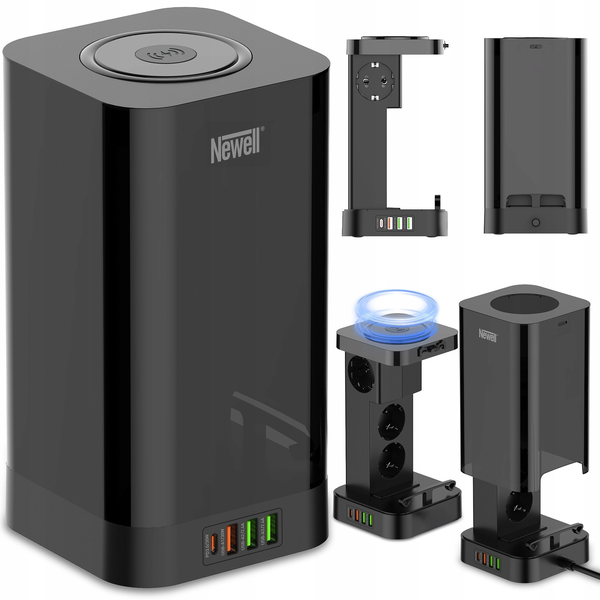 Napájacia stanica Newell GaN Power 8v1 indukčná nabíjačka 4xUSB PD 30W