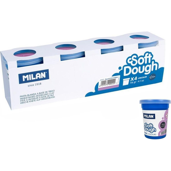 Caja 4 Botes 116 G Pasta Blanda Soft Dough, Lila