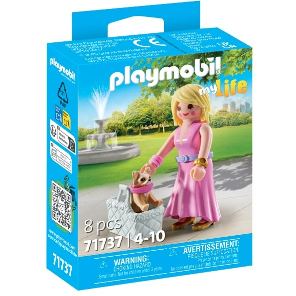 Playmobil 71737 Rózsaszínruhás nő csivava kutyával (4008789717375)