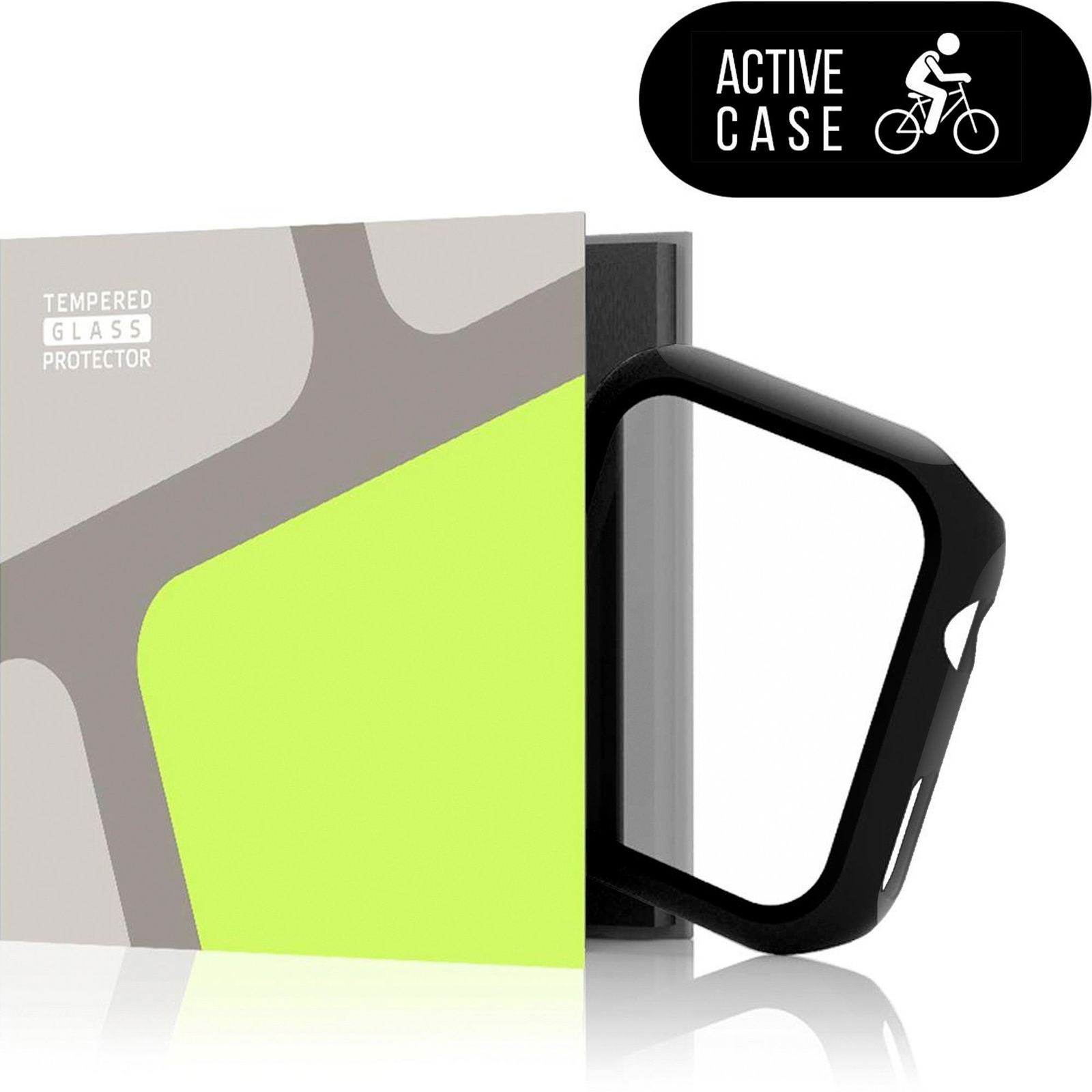 Tempered Glass Protector Apple Watch 9 / 8 / 7 üvegfólia - 45mm, fényes fekete (TGW-AE45-CS)