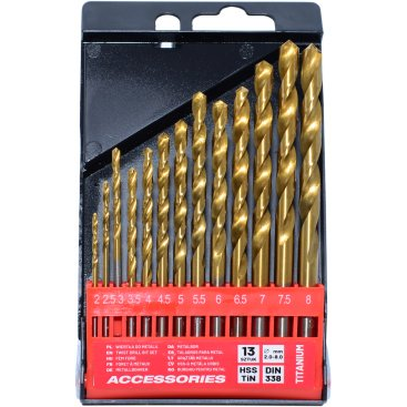 AWTOOLS WIERTŁO METAL TYTAN KPL. 13szt./2-8,0mm/