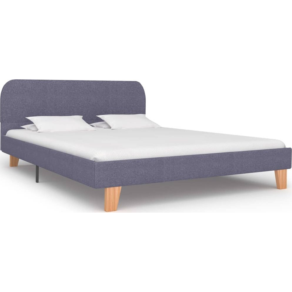 világosszürke szövet ágykeret matrac nélkül 135x190 cm (281053)