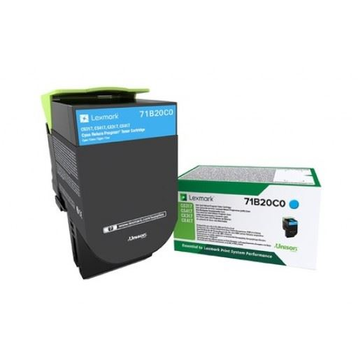 Lexmark 71B20C0 toner 1 kusov Originál Azúrová