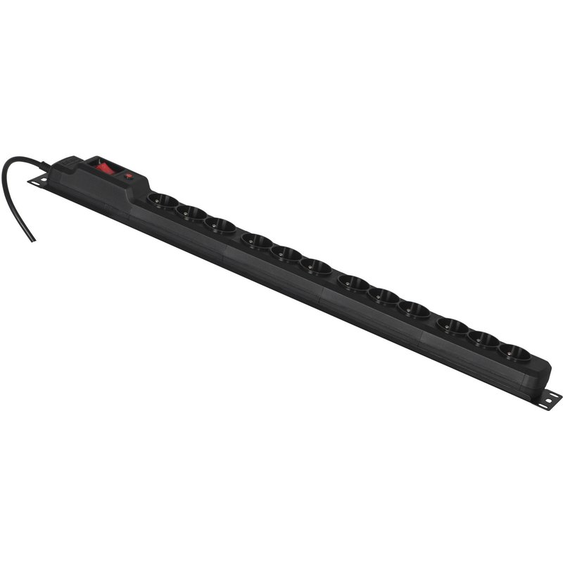 Activejet Combo 230V Elosztó 12 aljzatos 3m - Fekete (Sérült) (COMBO/12GN/3M/CZ/bontott)