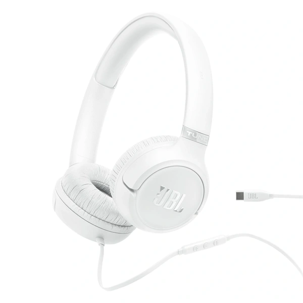 JBL Tune 530C USB C Headset Ledningsført USB Type-C Hvid
