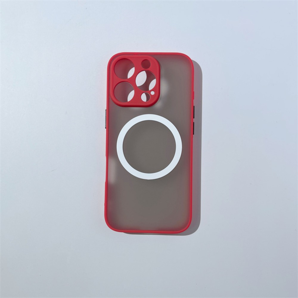 iPhone 16 Pro mágneses műanyag tok,piros-fekete (CEL-MATTMIPH16PR-RBK)