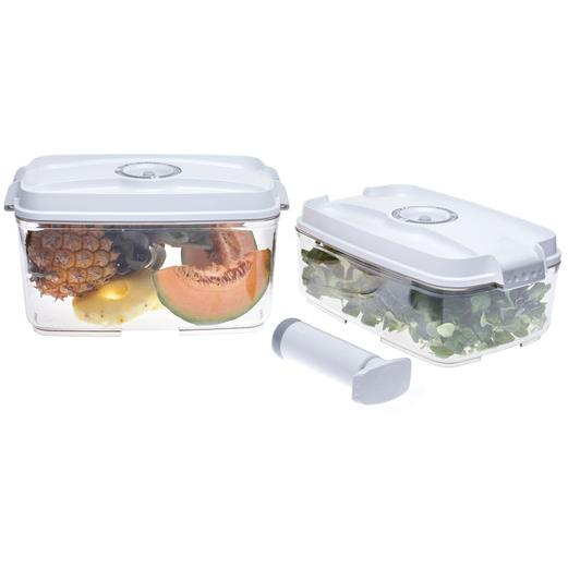 STATUS 157553 Tritan közepes méretű vákuumdoboz készlet, 3 darab, fehér (STA 157553)