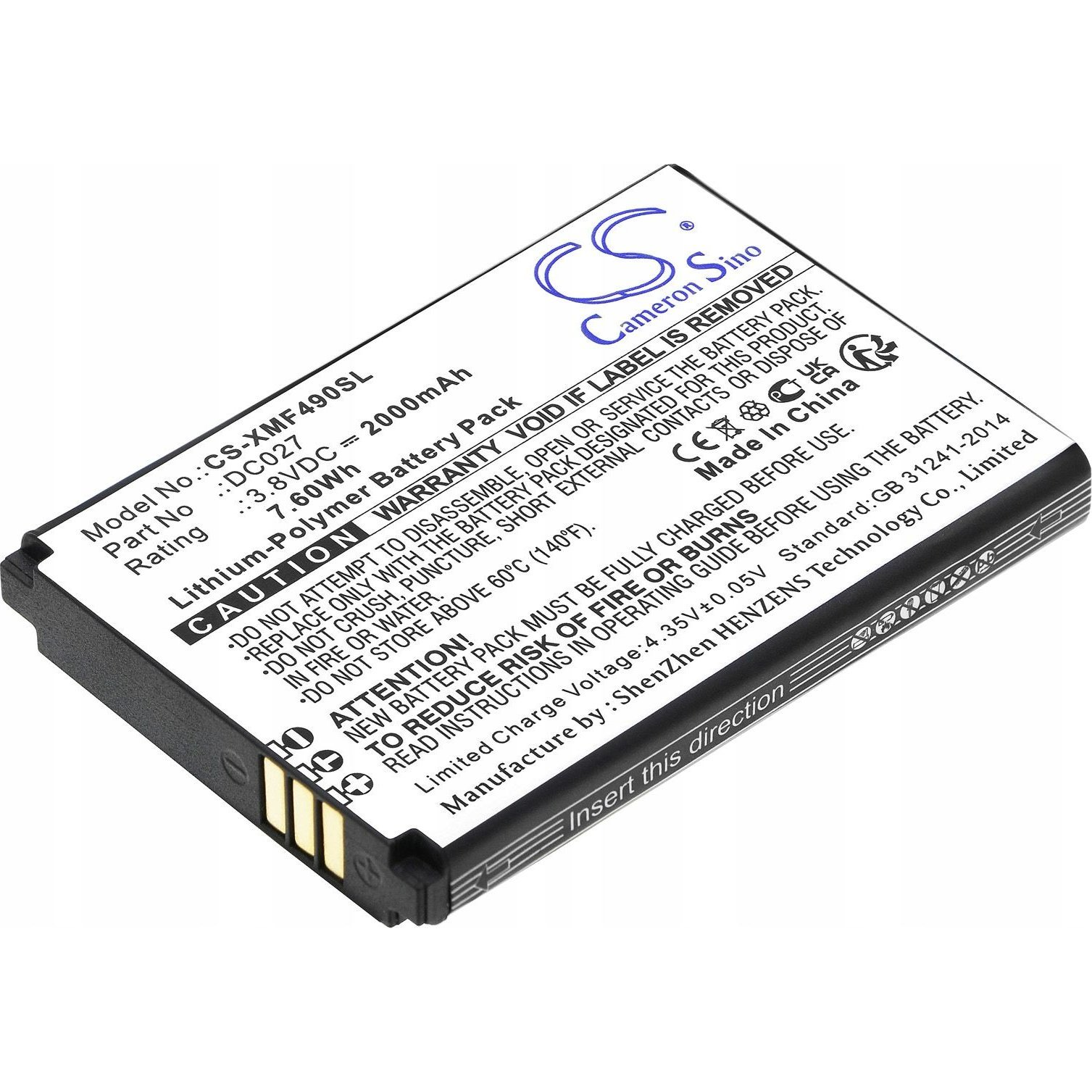 Cameron Sino Xiaomi DC027 / Xiaomi F490 LTE Router Akkumulátor 2000 mAh (SB9010)