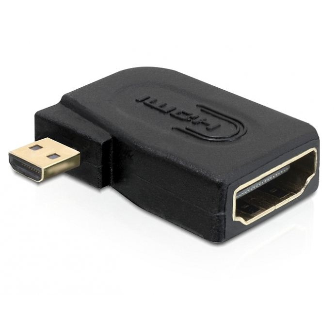 Delock DL65352 nagy sebességű HDMI - micro D apa -> A anya adapter oldalra fordítva (DL65352)