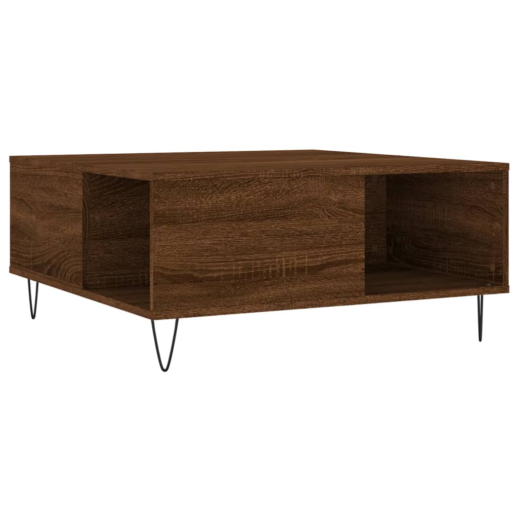 barna tölgyszínű szerelt fa dohányzóasztal 80x80x36,5 cm (830787)