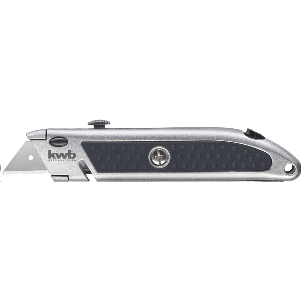 KWB PROFI SAFETY KNIFE biztonsági fémházas trapézkés tartalék pengével a markolatban, 160 mm (013310) (013310)