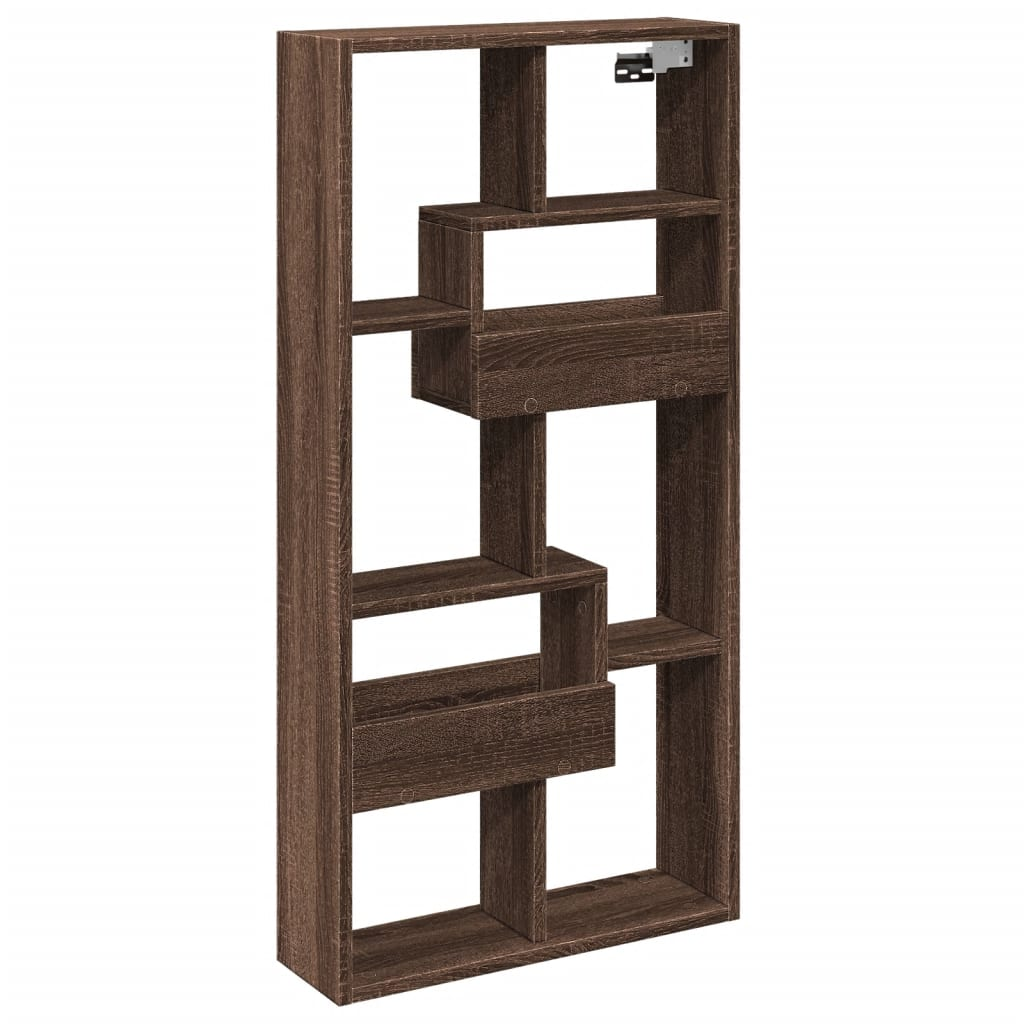 barna tölgy színű szerelt fa fali szekrény 50 x 15 x 100 cm (854559)