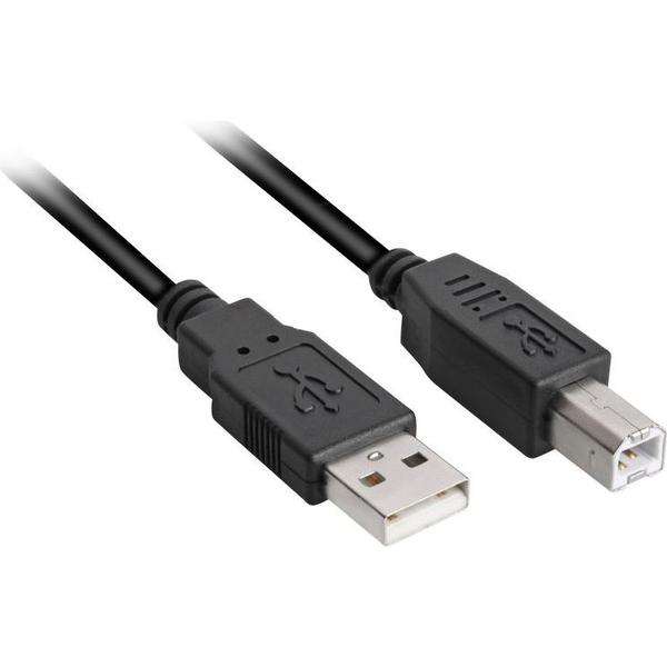 Sharkoon 4044951015276 USB kábel 3 M USB 2.0 USB A USB B Fekete