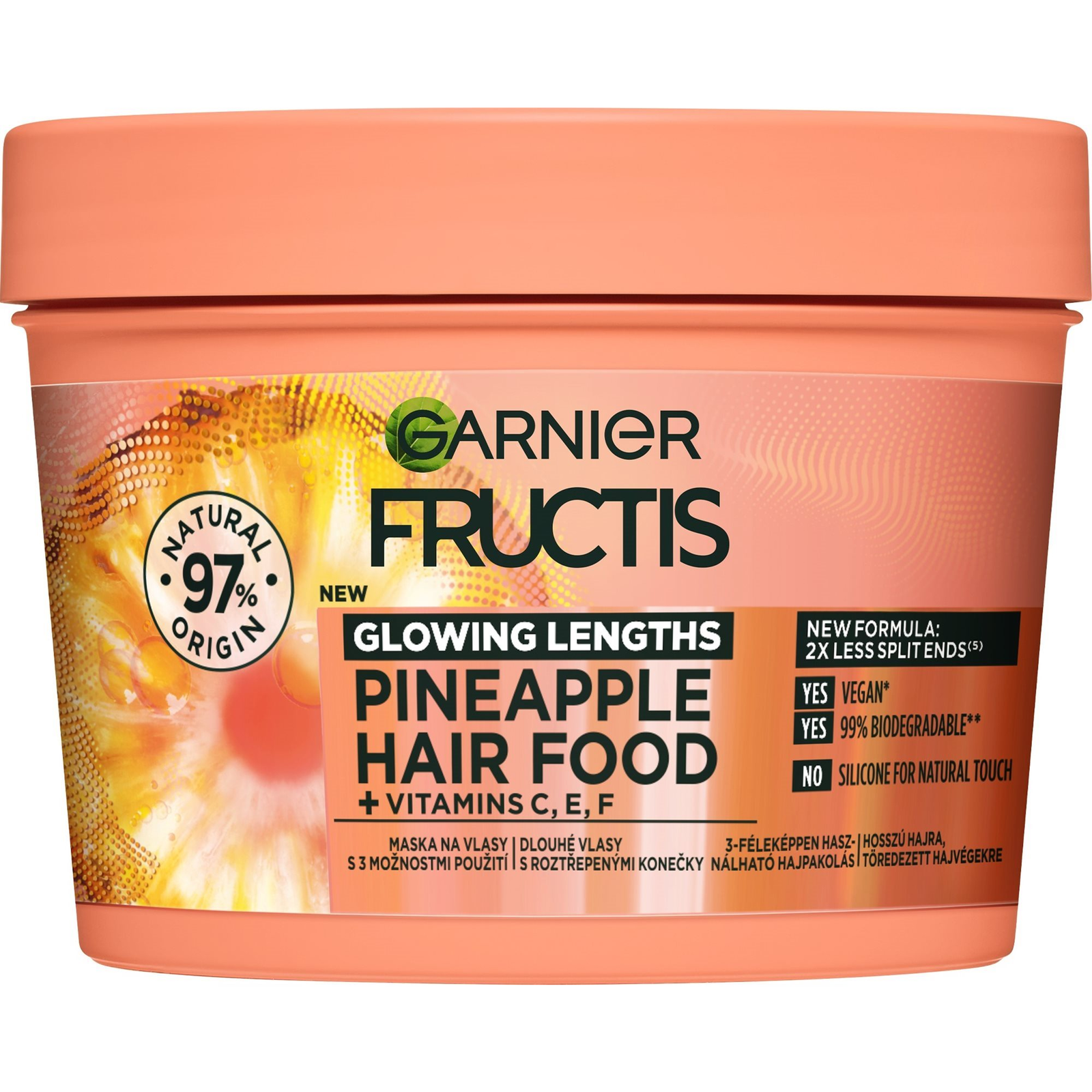 GARNIER Fructis Hair Food Pineapple 3in1 maszk hosszú hajra 400 ml (3600542522823)