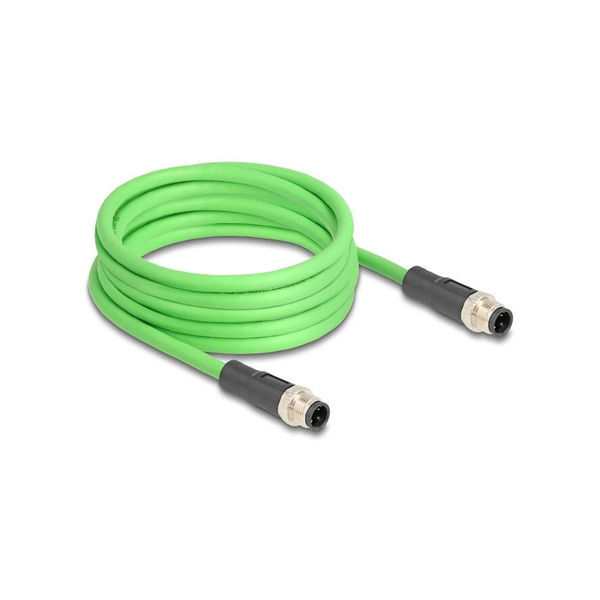 DELOCK M12 Kabel D-kodiert 4 Pin St. zu St. PUR (TPU) 5 m