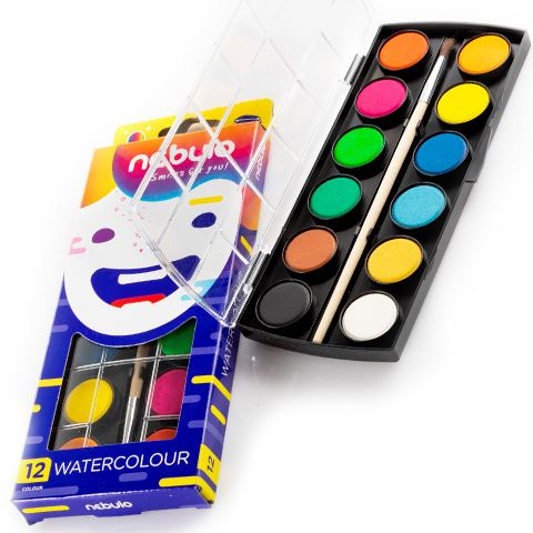 Nebulo vízfesték készlet 12 színű 23mm-es korongokkal (NVF-23-12) (NVF-23-12)