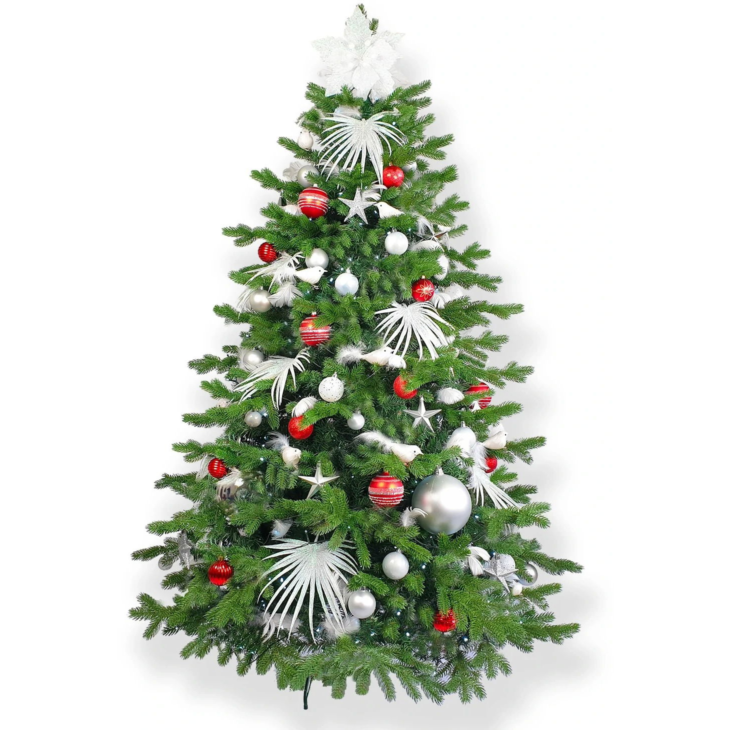 LAALU karácsonyfa díszítve - ÉSZAKI SARK VÖRÖS II, 213 dísz, 450 cm (LAU-1603)