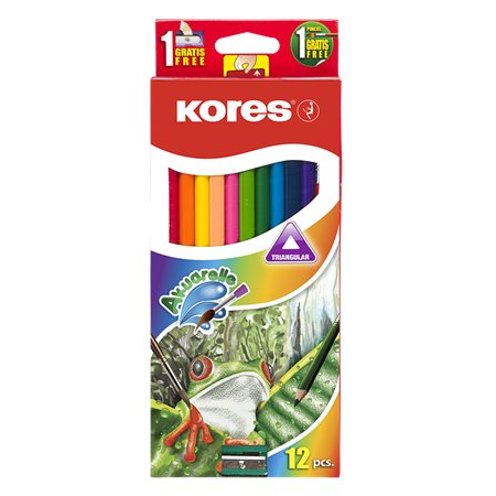 Kores 93812 Akvarell ceruza készlet hegyezővel ecsettel (12 db) (93812)
