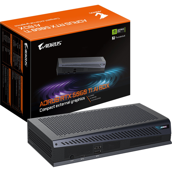 GIGABYTE AORUS RTX 5060 Ti AI BOX GeForce RTX 5060 Ti Sort