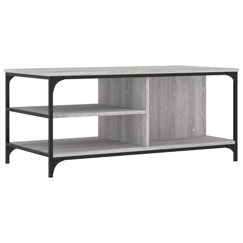 szürke sonoma szerelt fa dohányzóasztal 100 x 50 x 45 cm (835307)