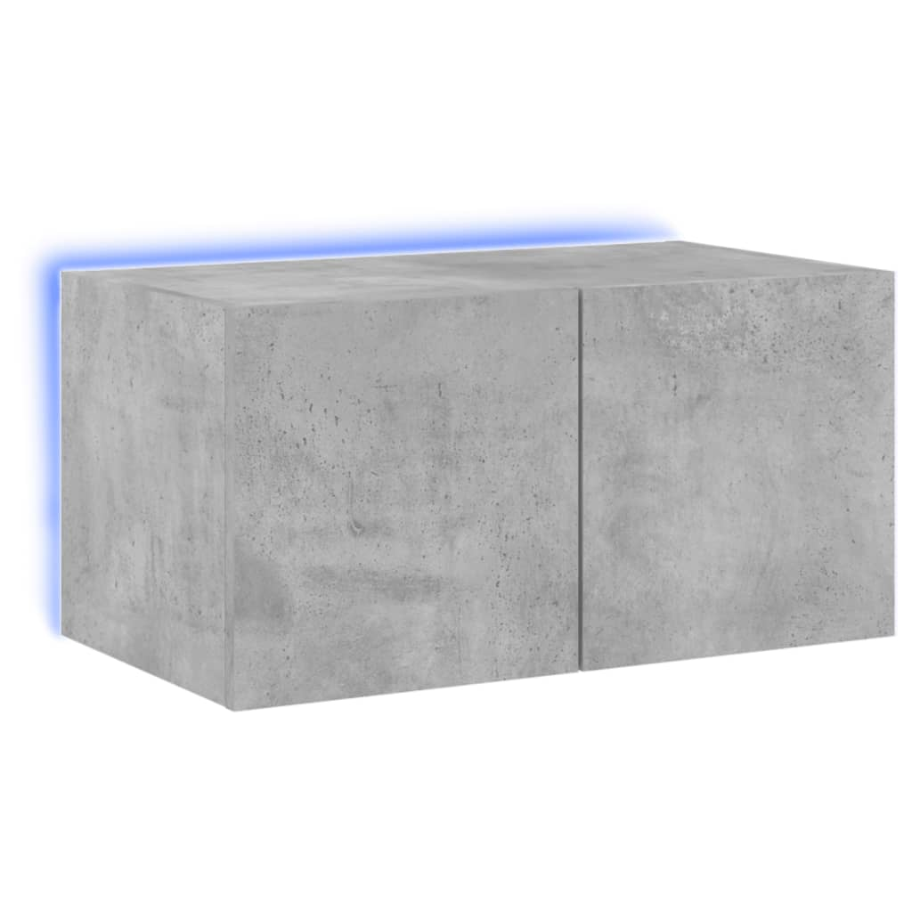 betonszürke falra szerelhető TV-szekrény LED-del 60x35x31 cm (837273)