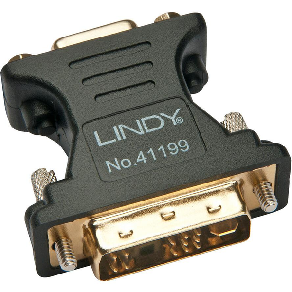 Lindy 41199 tussenstuk voor kabels VGA DVI-I Zwart, Goud