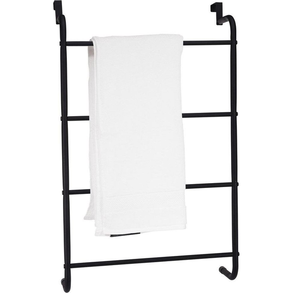 Bathroom Solutions fekete fém függő ajtó törülközőtartó