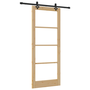 Ușă glisantă cu set hardware 86x211 cm din lemn masiv de pin, Ușă interioară cu sticlă 'ORKDAL'86x211x4 cm din lemn masiv de pin