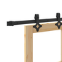 Ușă glisantă cu set hardware 86x211 cm din lemn masiv de pin, Ușă interioară cu sticlă 'ORKDAL'86x211x4 cm din lemn masiv de pin