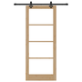 Ușă glisantă cu set hardware 86x211 cm din lemn masiv de pin, Ușă interioară cu sticlă 'ORKDAL'86x211x4 cm din lemn masiv de pin