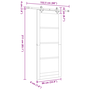 Ușă glisantă cu set hardware 86x211 cm din lemn masiv de pin, Ușă interioară cu sticlă 'ORKDAL'86x211x4 cm din lemn masiv de pin