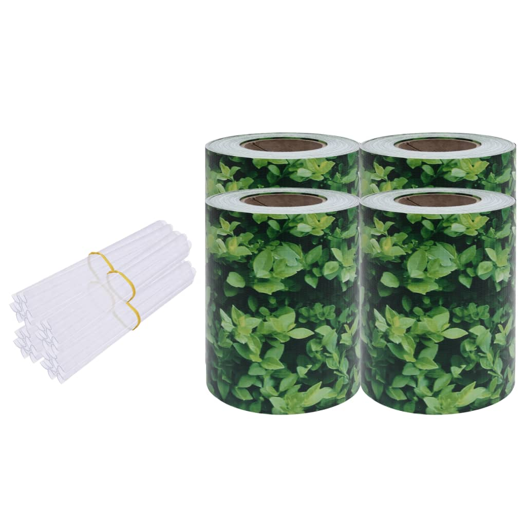 4 db zöld PVC kerti árnyékoló kerítés 35 x 0,19 m (147851)