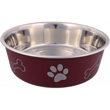 Comedero Para Perros Acero Inoxidable Recubierto Plastico Base Caucho Antideslizante Trixie