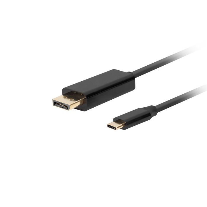 Lanberg CA-CMDP-10CU-0030-BK USB-C - DisplayPort 1.2 Kábel 3m - Fekete (CA-CMDP-10CU-0030-BK)