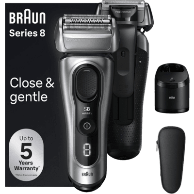 Braun Series 8 8567cc Folie shaver Trimmer Sort, Sølv