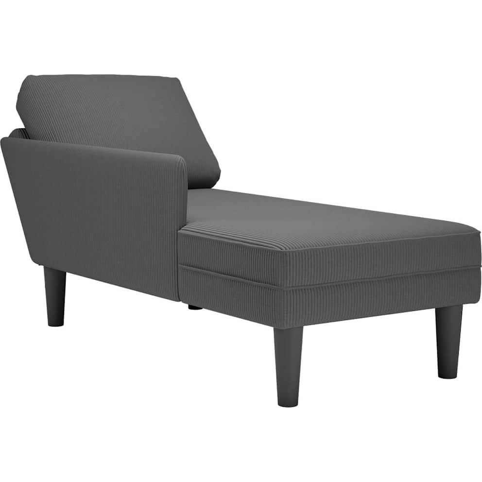 Fotel társalgó párnával Sötét szürke kordbársony szövet (4009816)